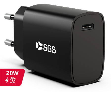 SGS Caricatore da casa Travel Charger - USB-C PD 20W Black