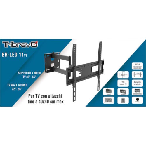 STAFFA TV BRAVO BR-LED 11 V2 – attacco max 40×40