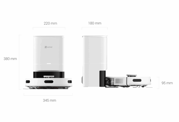 Ezviz RE4 PLUS Robot Aspirapolvere con Sacco Lavapavimenti Contenitore polvere Autonomia 240 minuti con Base Svuota Polvere - immagine 11