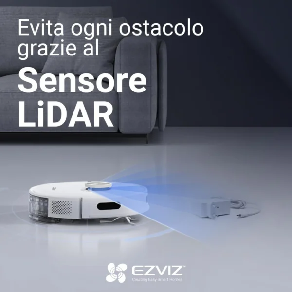 Ezviz RE4 PLUS Robot Aspirapolvere con Sacco Lavapavimenti Contenitore polvere Autonomia 240 minuti con Base Svuota Polvere - immagine 4