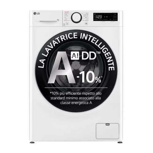 Lavatrice slim 8kg AI DD™ | Serie R3 Classe A-10% | 1200 giri, Lavaggio a vapore, Lavaggio con AI, Direct Drive | White