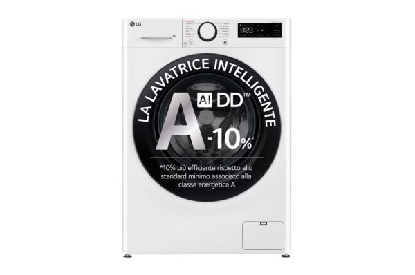 Lavatrice slim 8kg AI DD™ | Serie R3 Classe A-10% | 1200 giri, Lavaggio a vapore, Lavaggio con AI, Direct Drive | White