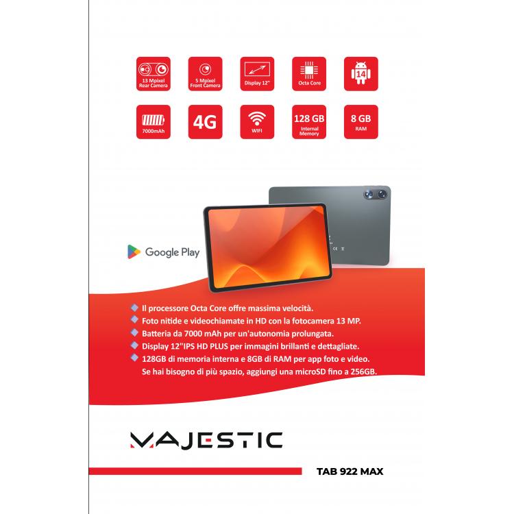 MAJESTIC TAB 922 MAX 4G 8GB RAM 128GB ROM 12 POLLICI - immagine 7